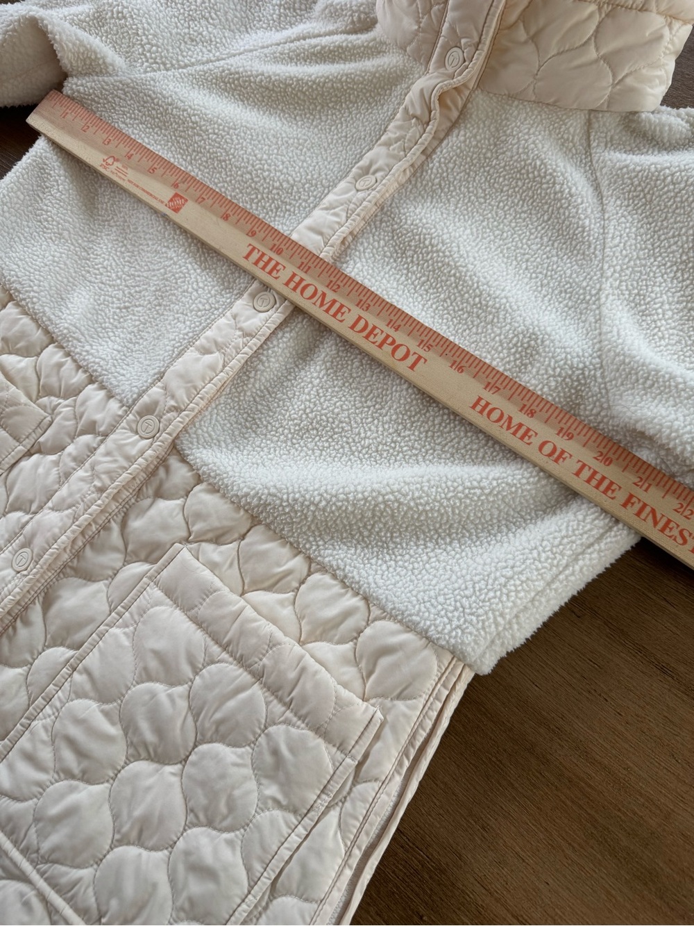 Cream Quilted & fleece womens  Jacket - Picture 6 of 8